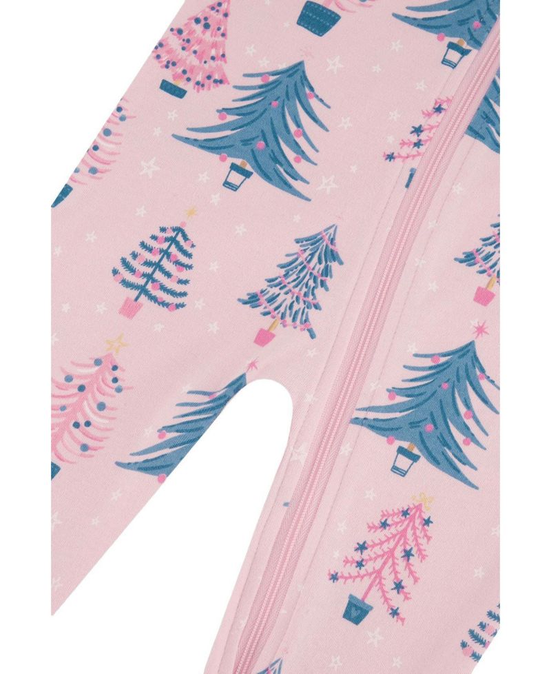 Baby Girl (3M-24M) Cotton Tree Print One Piece Pajama