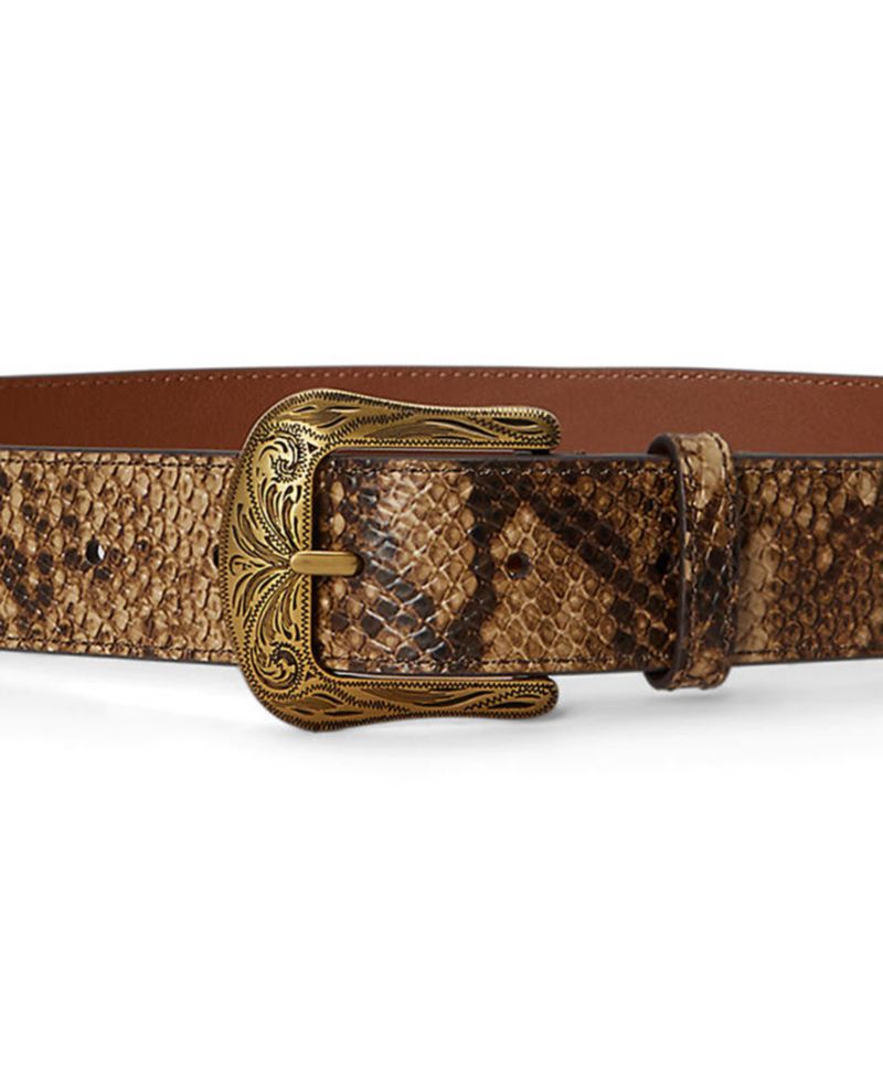 Python Embossed Leather Belt