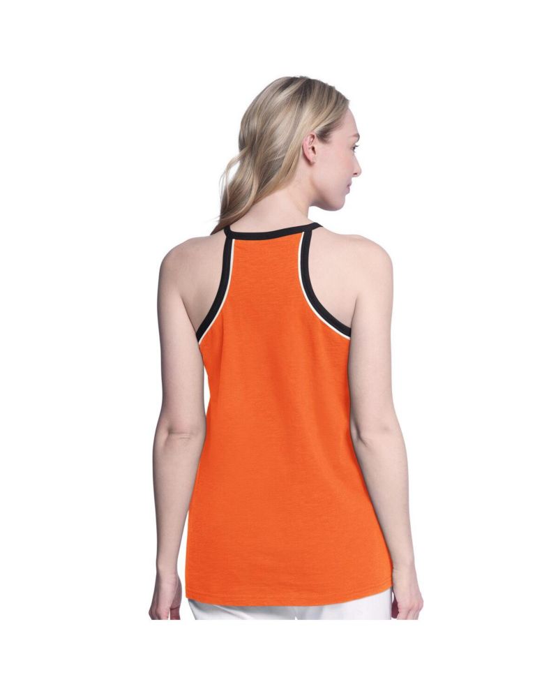 Women's Orange Philadelphia Flyers Curveball Racerback Scoop Neck Slub Tank Top
