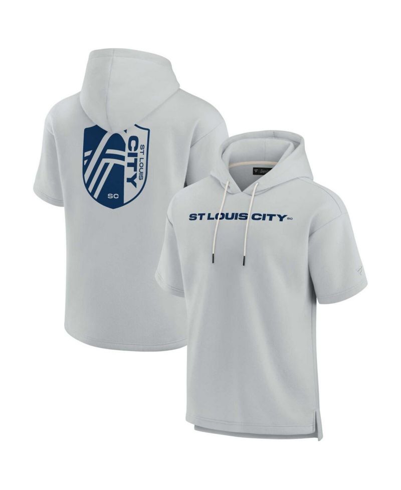 Men's and Women's Gray St. Louis City SC Super Soft Fleece Short Sleeve Pullover Hoodie