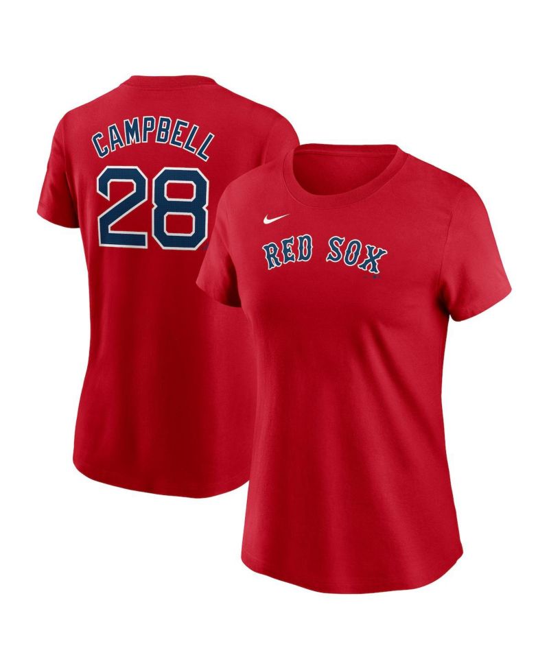 Women's Kristian Campbell Red Boston Red Sox Fuse Name & Number T-Shirt