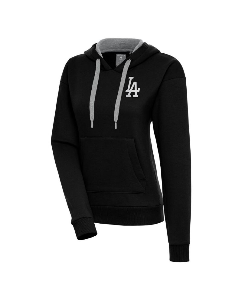 Women's Black Los Angeles Dodgers Brushed Metallic Victory Pullover Hoodie
