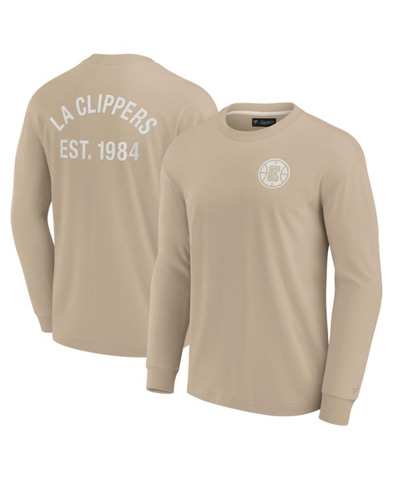 Men's and Women's Khaki LA Clippers Elements Super Soft Long Sleeve T-Shirt