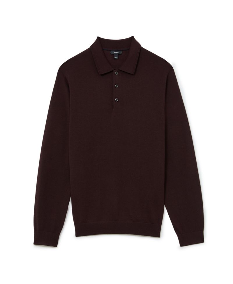 Men's Trafford Slim-Fit Merino Wool Ribbed Polo Shirt