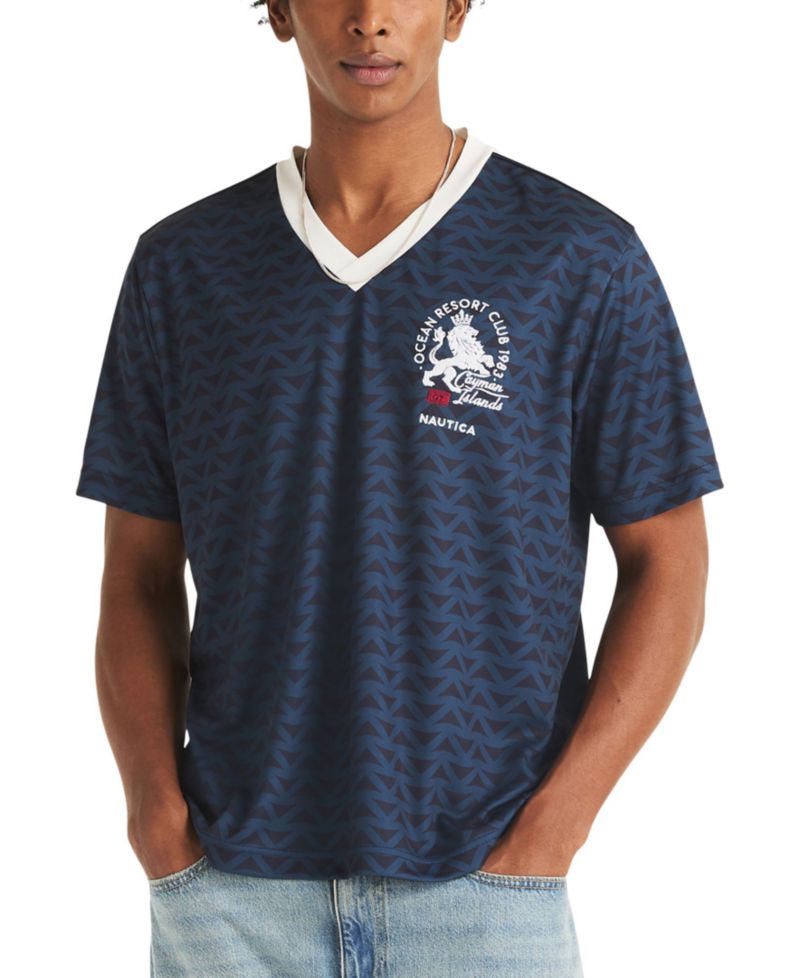 Men's Shadow Printed Soccer V-Neck Jersey