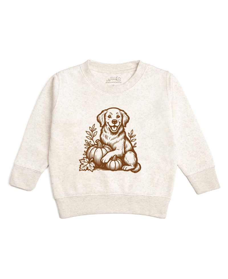 Boys' 4-20 Golden Retriever Harvest Crewneck Long-Sleeve Sweatshirt
