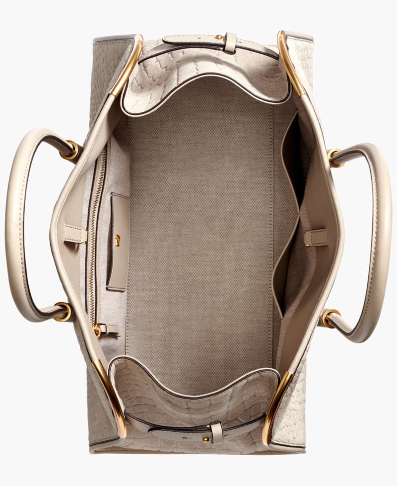 Satin Suede Croco Tote