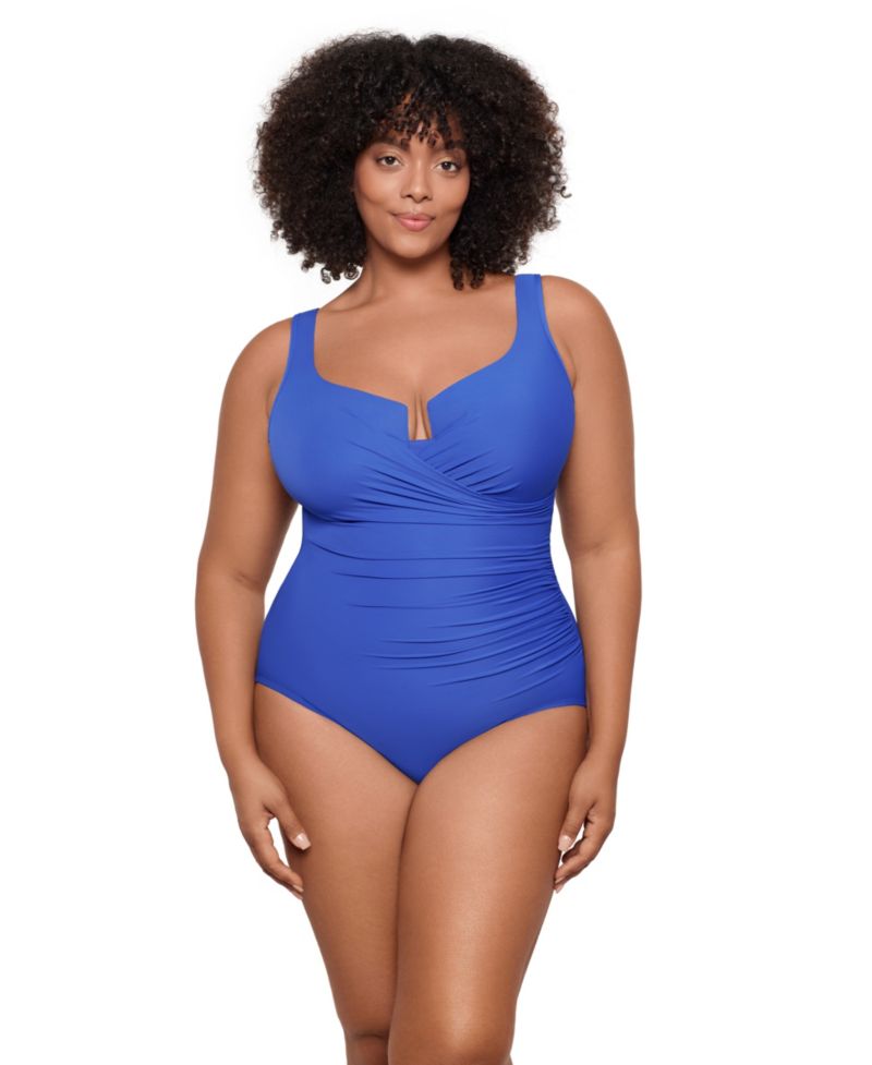 Plus Size Escape Underwire Allover-Slimming Wrap One-Piece Swimsuit