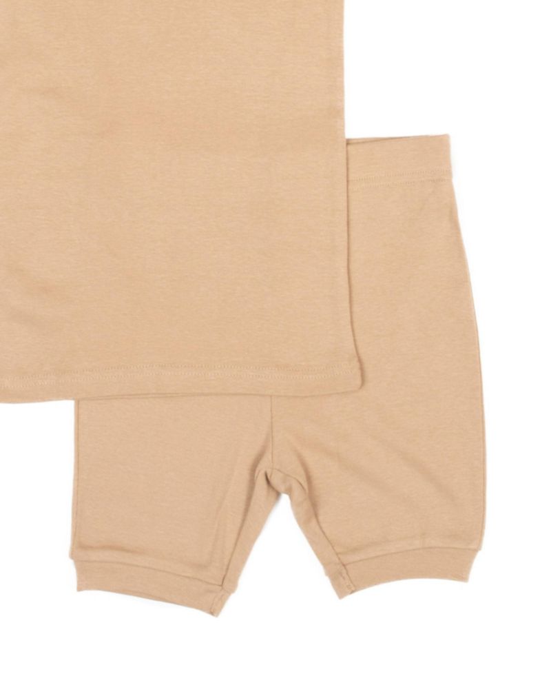 Toddler Matching Family Two Piece Cotton Short Sleeve Shirt and Shorts Solid Color Pajamas 2T-5T