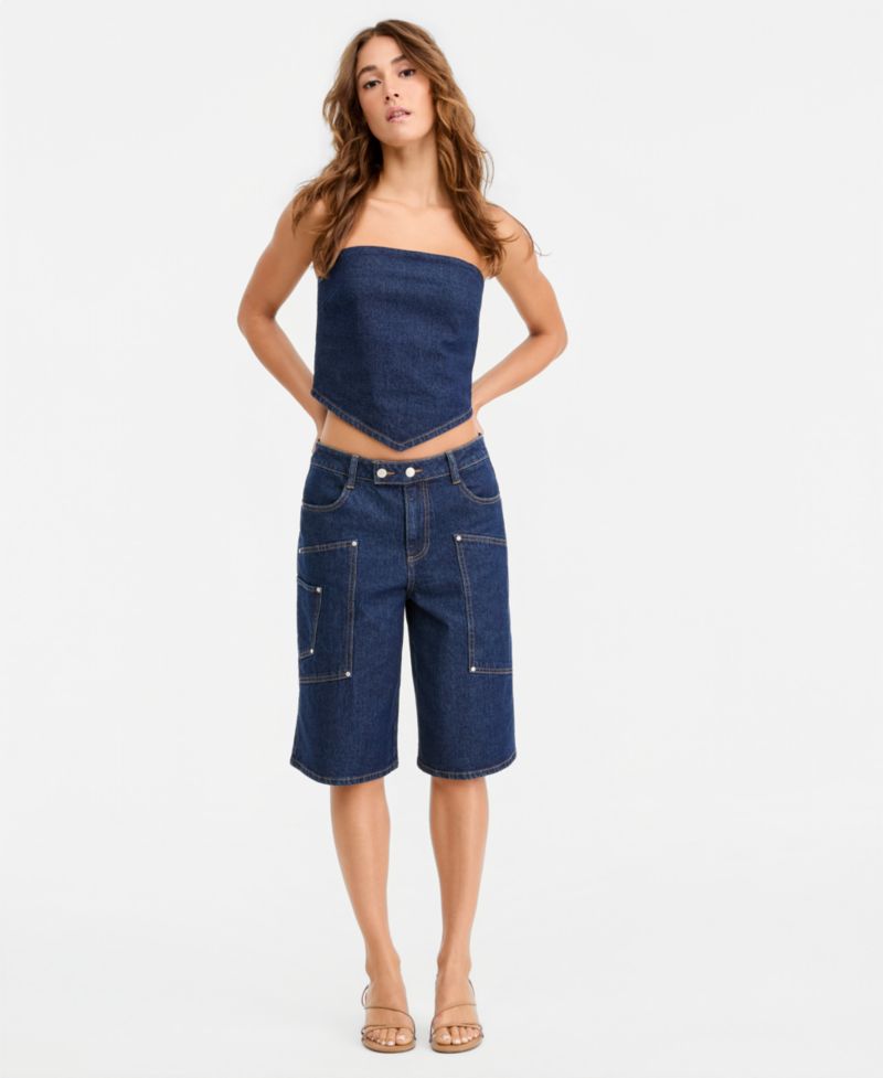 Women's Denim Cargo Shorts