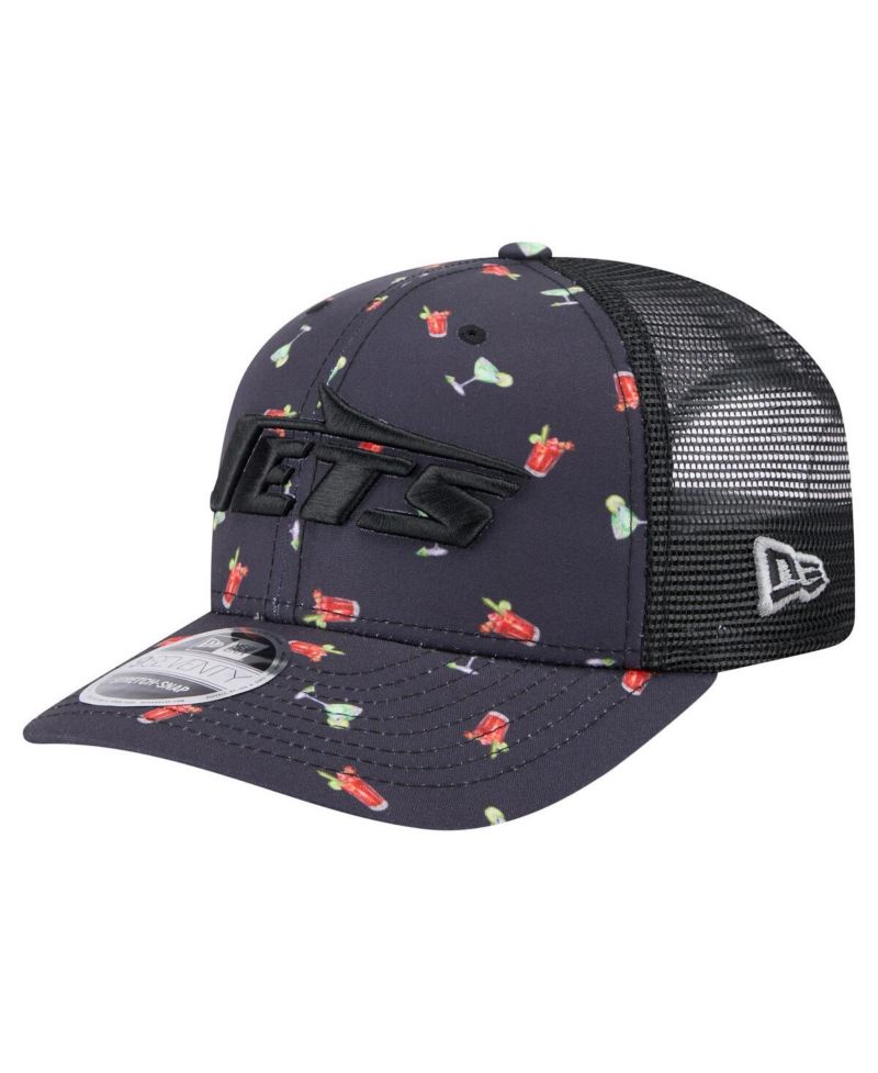 Men's Navy/Black New York Jets Adventure Drinks Pattern 9SEVENTY Stretch-Snap Hat