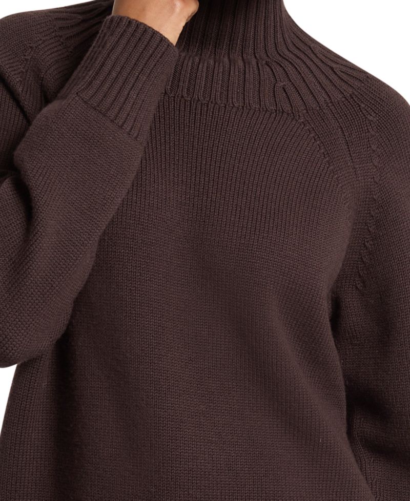 Women's Mock-Neck Wool Pullover Sweater