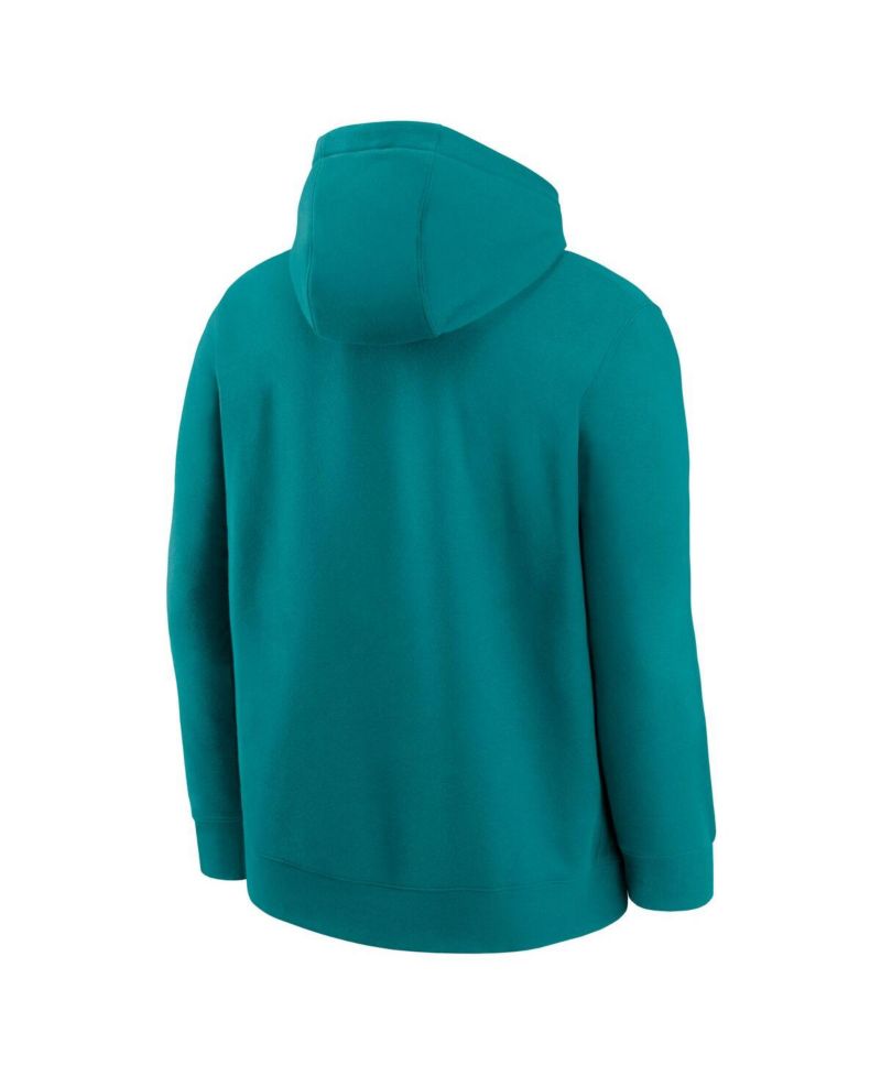 Men's Aqua Miami Dolphins Rewind Club Logo Pullover Hoodie