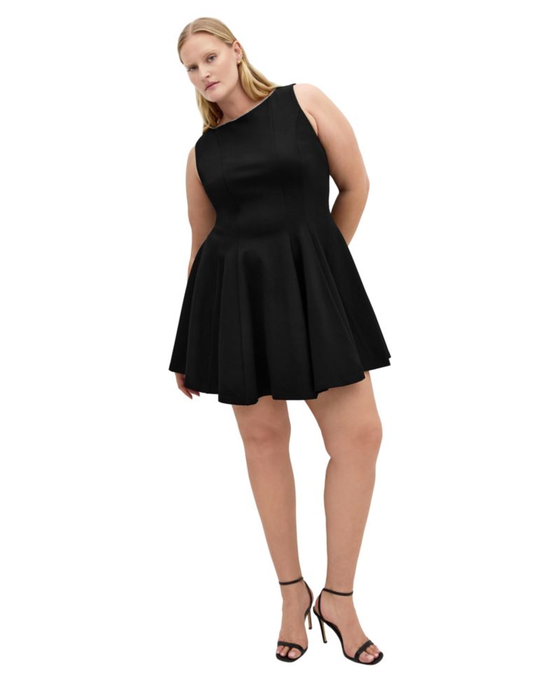 Plus Size Mary A-Line Crewneck Mini Dress