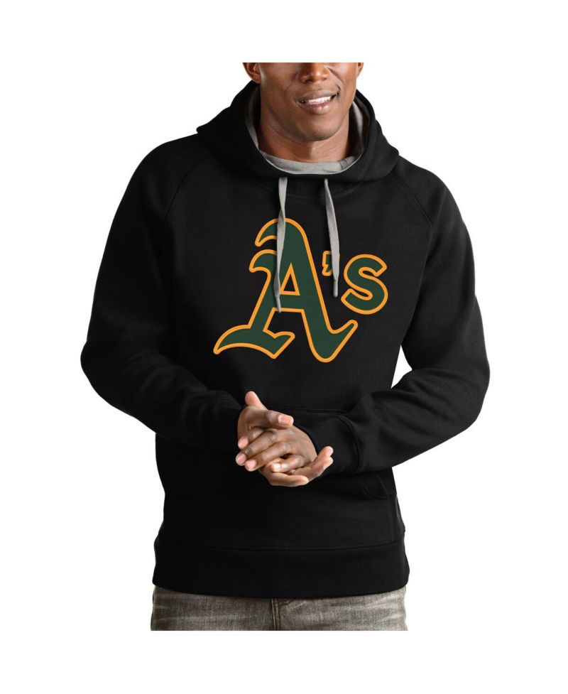 Men's Black Athletics Victory Pullover Team Logo Hoodie