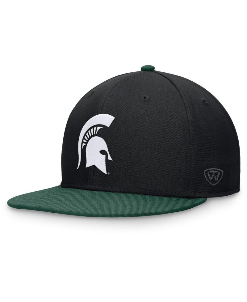 Men's Black/Green Michigan State Spartans Rally Two-Tone Fitted Hat