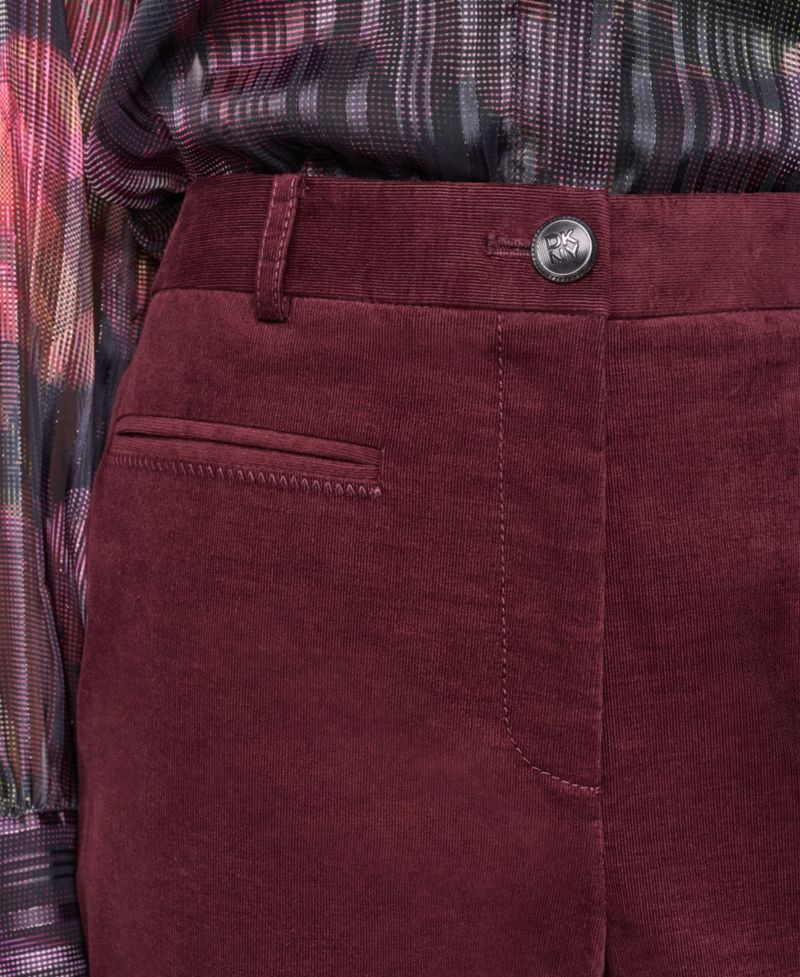 Women's Stretch High-Waisted Straight-Leg Corduroy Pants