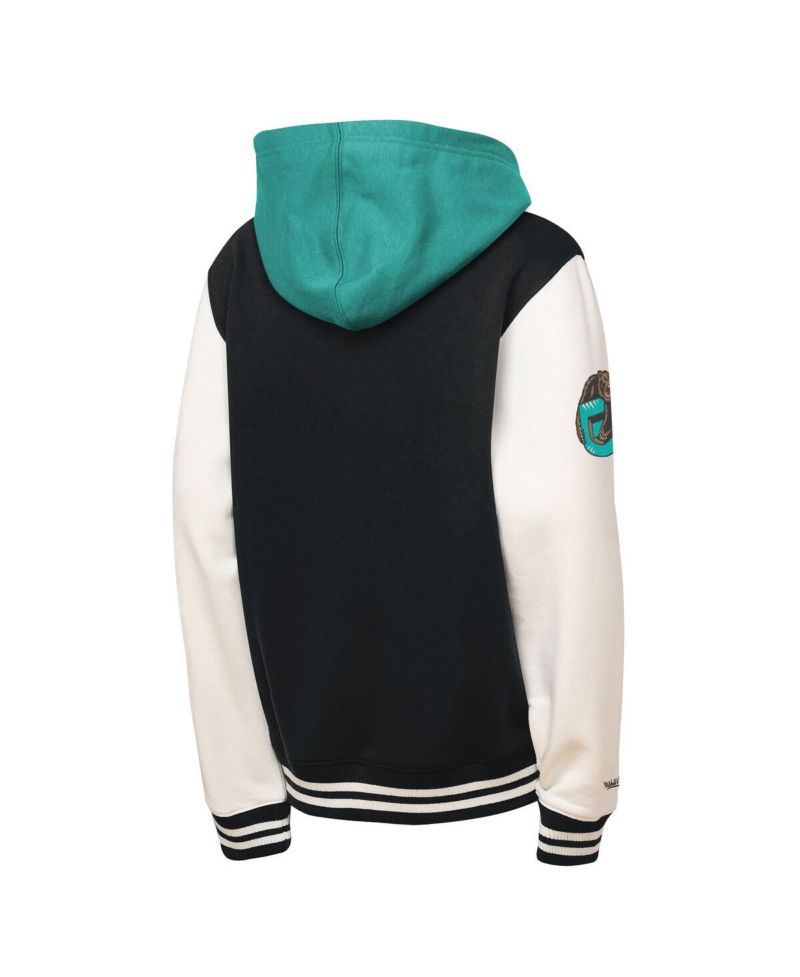 Big Boys and Girls Black Vancouver Grizzlies Hardwood Classics Courtside Fleece Full-Snap Hooded Jacket