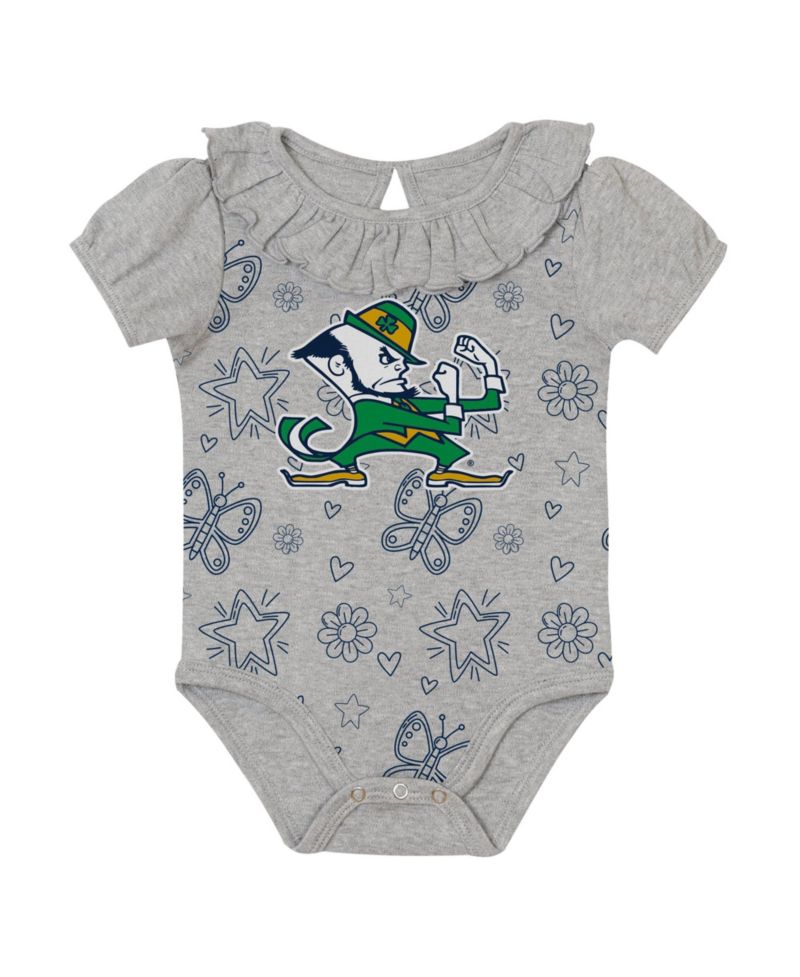 Baby Boys' and Girls' Notre Dame Fighting Irish Playtime Ruffle Short-Sleeve Bodysuit, 2-Piece Set