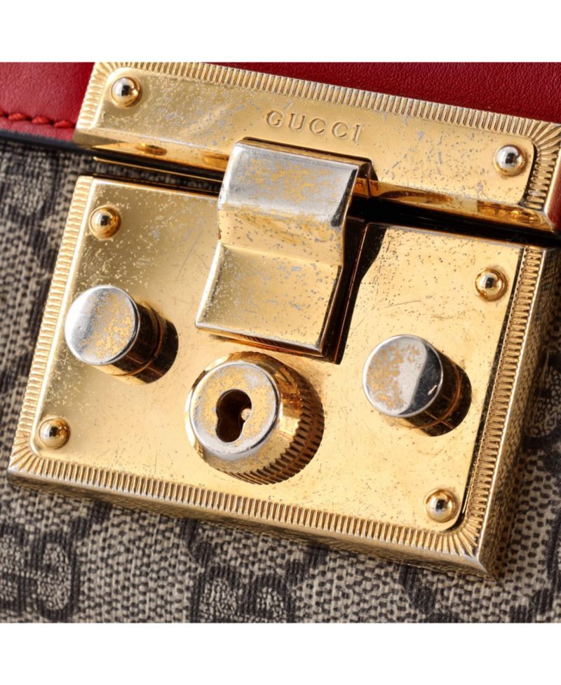 Small Padlock Shoulder Bag GG Coated Canvas and Leather
