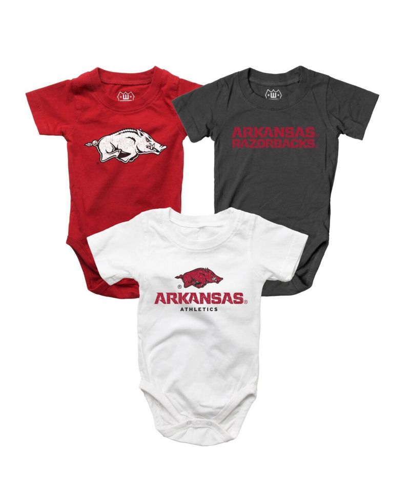 Baby Boys and Girls Arkansas Razorbacks 3-Pack Bodysuit Set