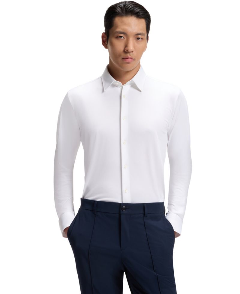 Men's Structured Performance-Stretch Slim-Fit Dress Shirt