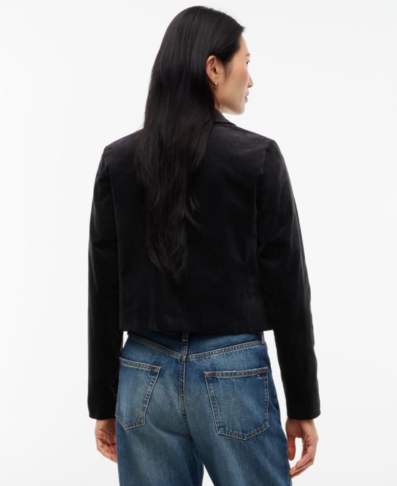 Women's Velvet Cropped Work Jacket