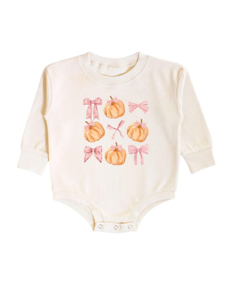 Baby Girls Coquette Pumpkin Long Sleeve Romper