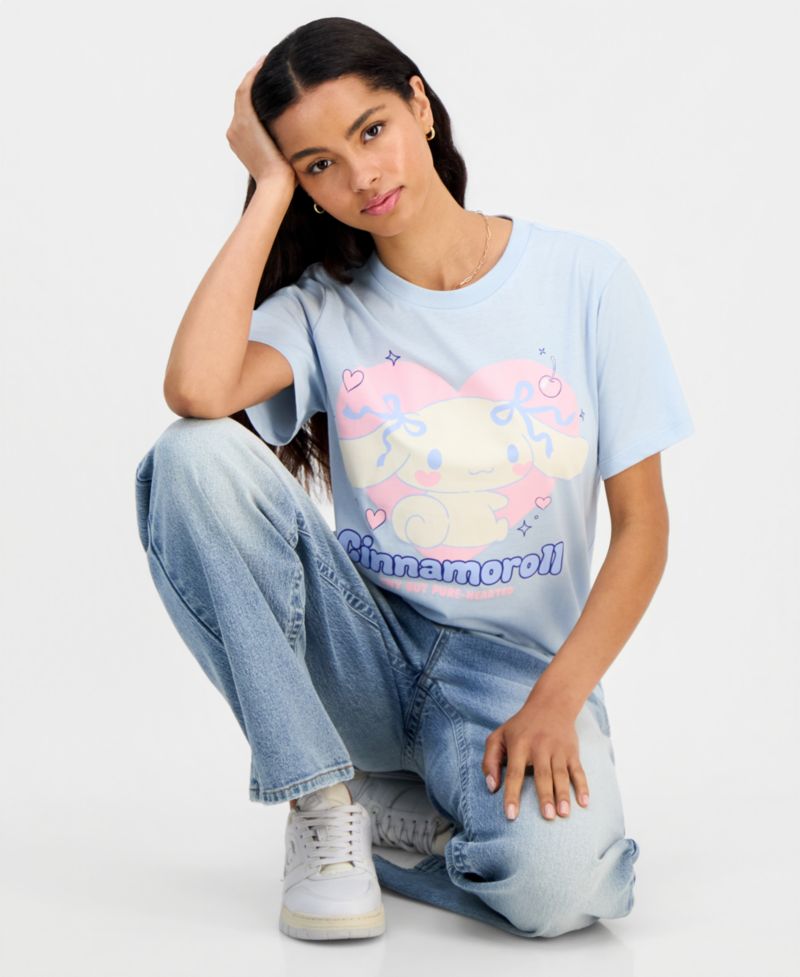 Juniors' Cinnamoroll Bow Graphic-Print Tee