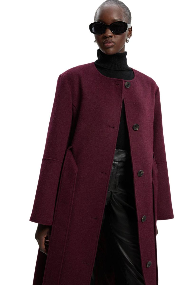 Women's Wool Single Breasted Belted Maxi Coat