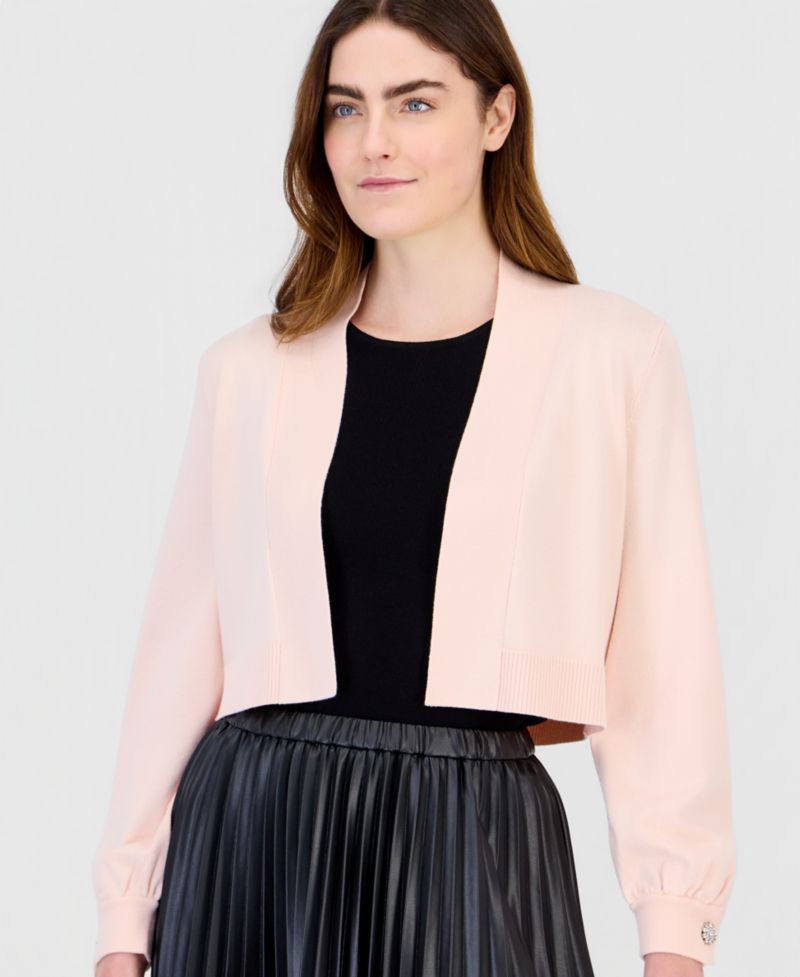 Women's Button Cuff Front Cropped Shrug