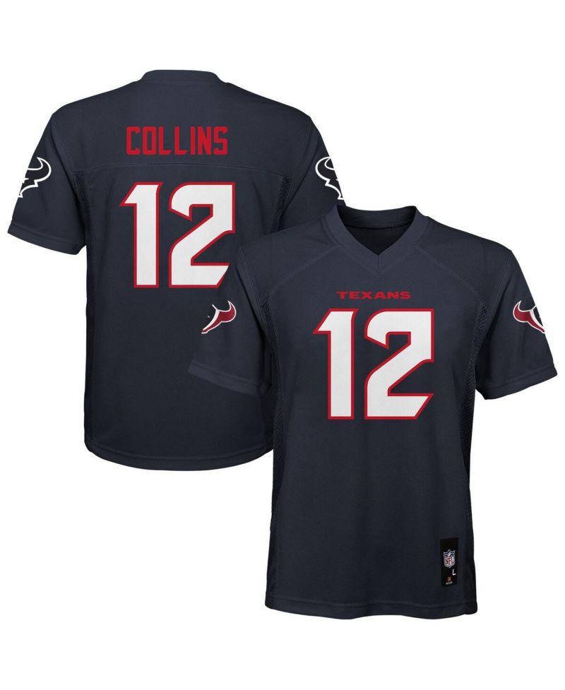 Big Boys and Girls Nico Collins Navy Houston Texans Replica Player Jersey