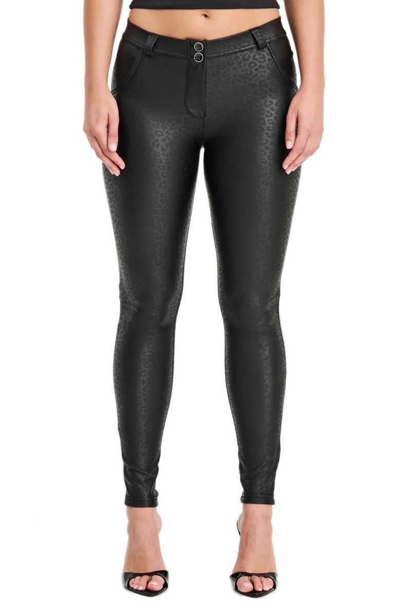 Women's Panther Faux Leather Mid-Rise Sculpting Pants