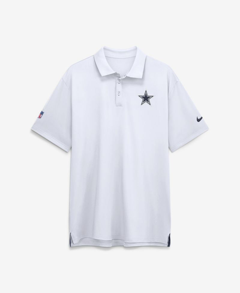 Men's White Dallas Cowboys Sideline Powerful Blocking Dri-FIT Tour Polo Shirt