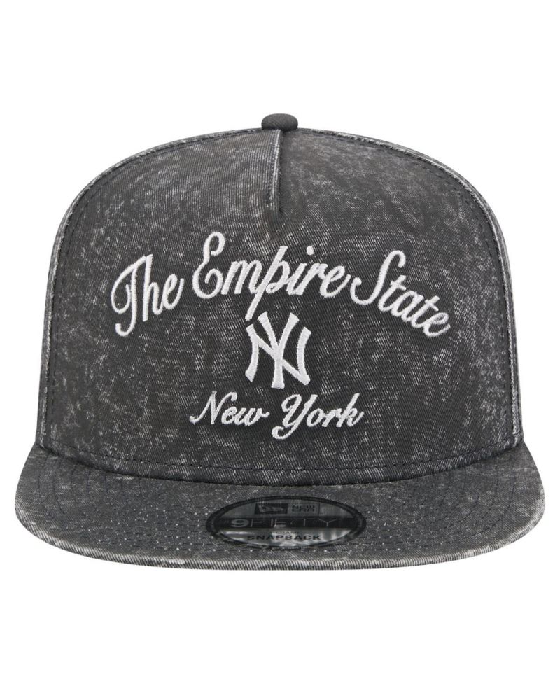 Men's Black New York Yankees City Slogan A-Frame 9FIFTY Snapback Hat