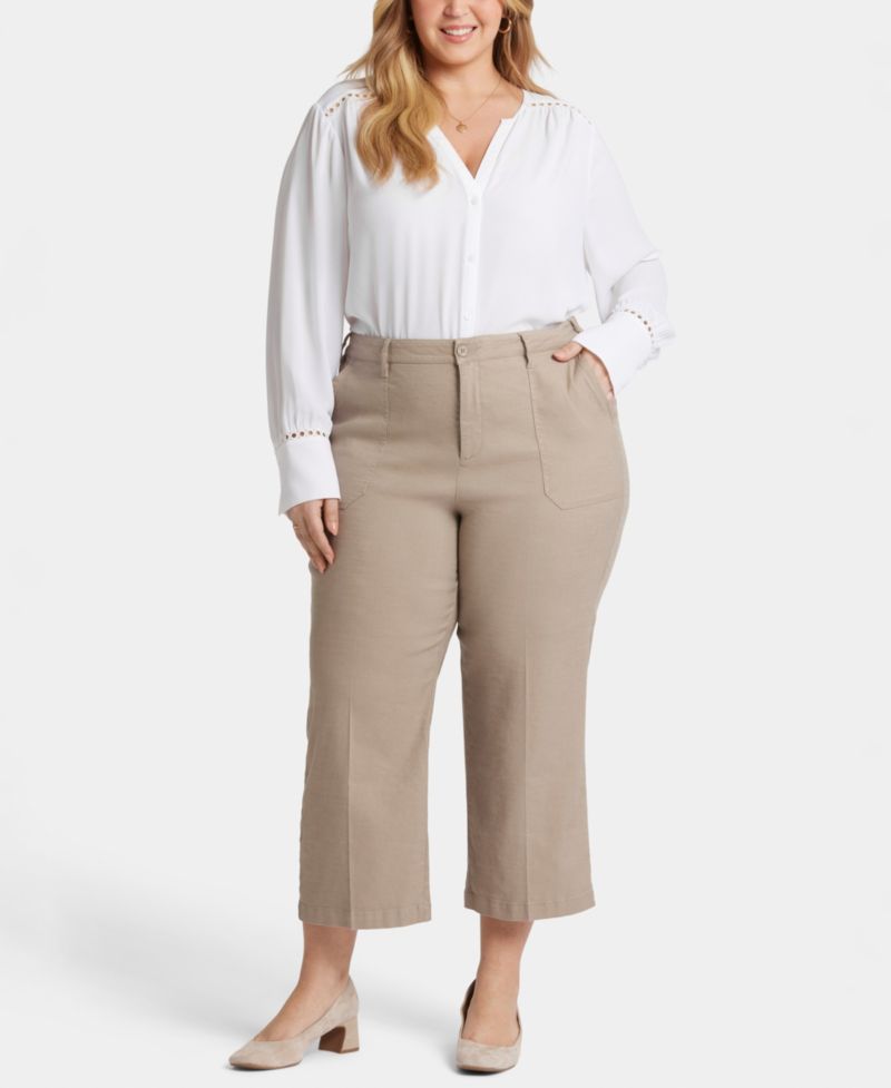 Plus Size Wide Leg Cargo Capri Pants