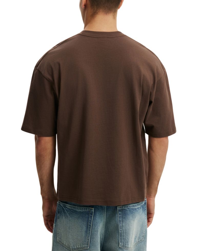 Men's Textured Cropped Crewneck T-Shirt