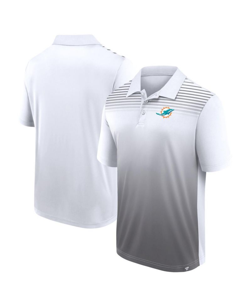Men's White/Gray Miami Dolphins Sandlot Game Polo Shirt