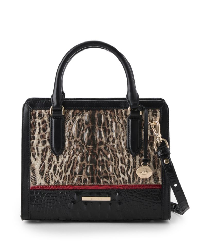 Cami Calgary Leather Ocelot Small Satchel Handbag