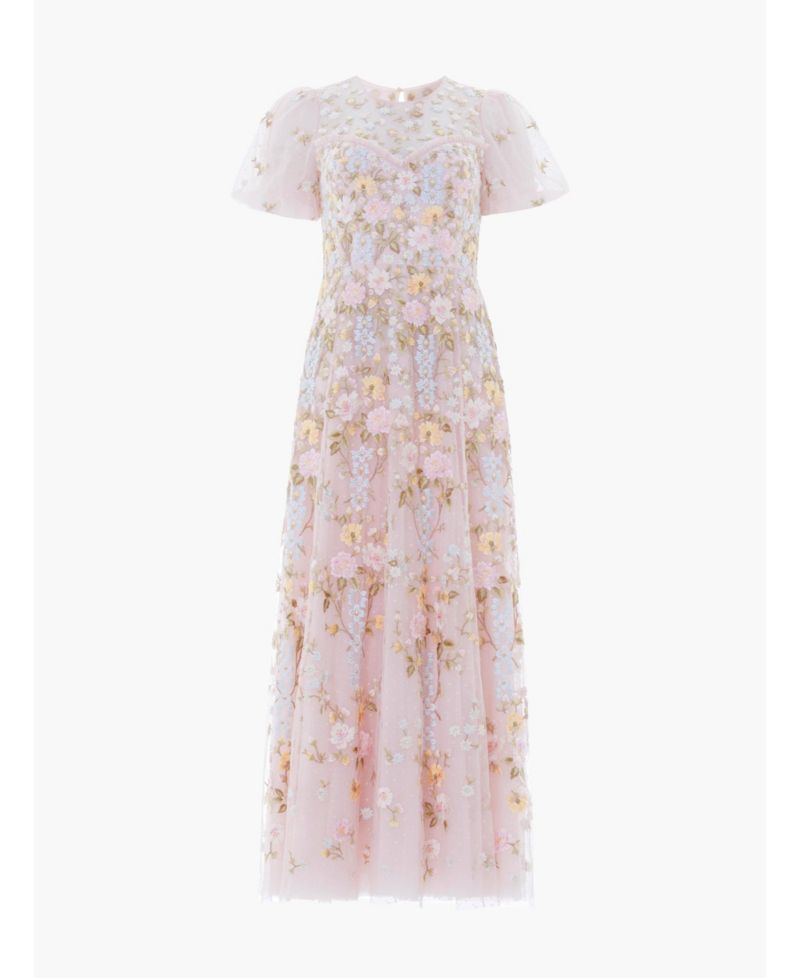 Women's Garden Rose Short Sleeve Maxi Gown