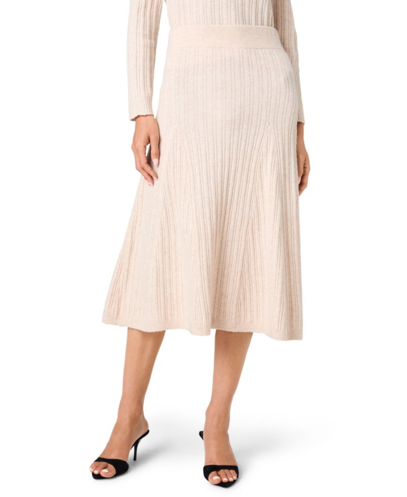 Women's Lucien High-Waisted Ribbed-Knit A-Line Midi Skirt