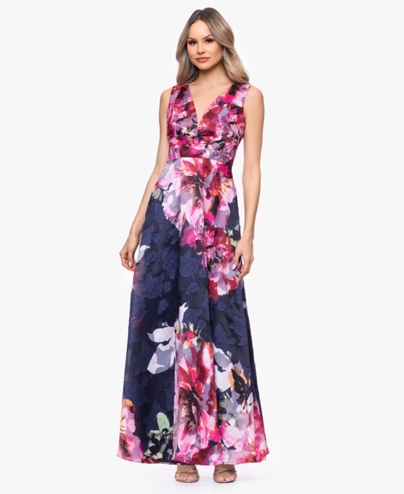 Women's V-Neck Burnout Floral Dress