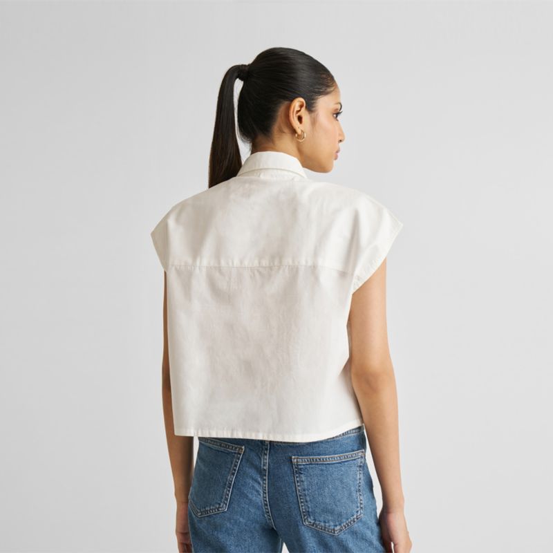 Women's Embroidered Panel Crop Top