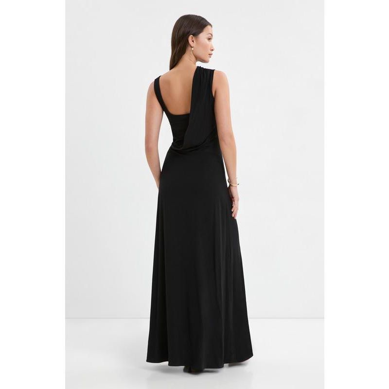 Women's Laurel Sleeveless Asymmetric-Strap A-Line Jersey Dress