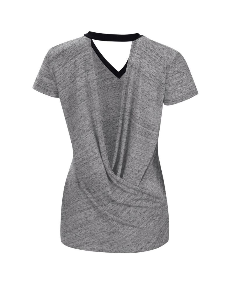 Women's Black Chicago White Sox Halftime Back Wrap Top V-Neck T-shirt