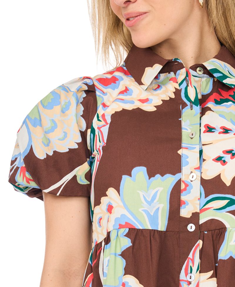 Petite Collared Short-Sleeve Dress