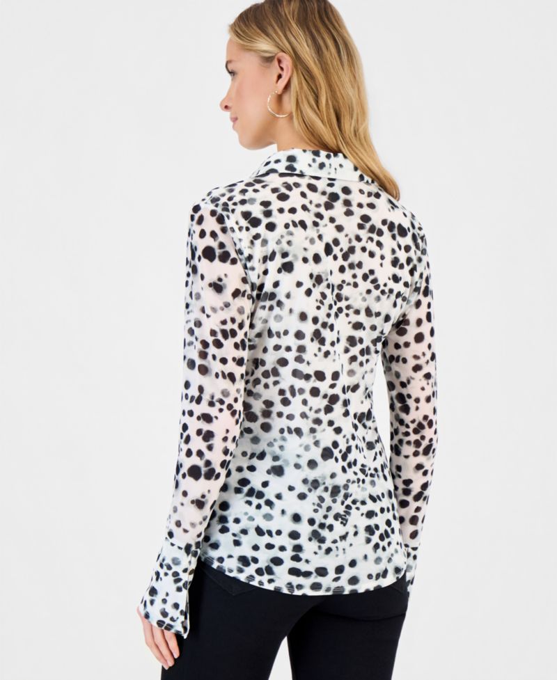 Plus Size Johnny-Collar Top