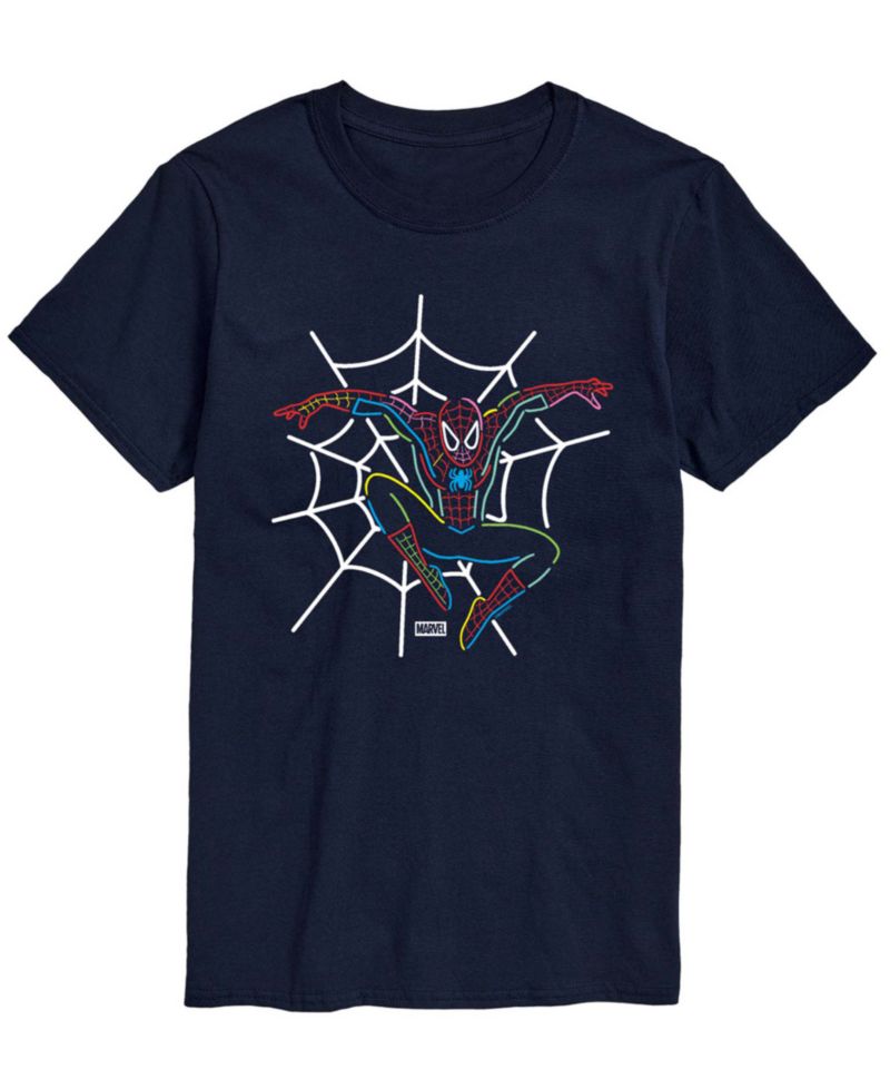 Men's Spiderman Neon Short-Sleeve Graphic T-Shirt
