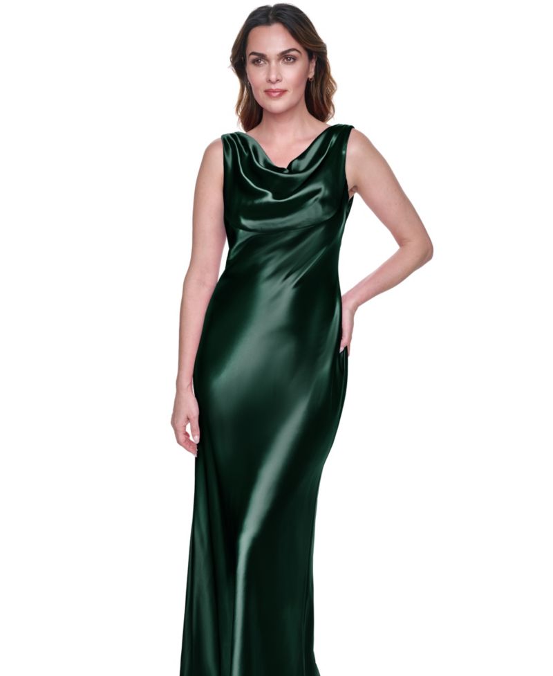 Women's Sleeveless Cowl Neck Ball Gown
