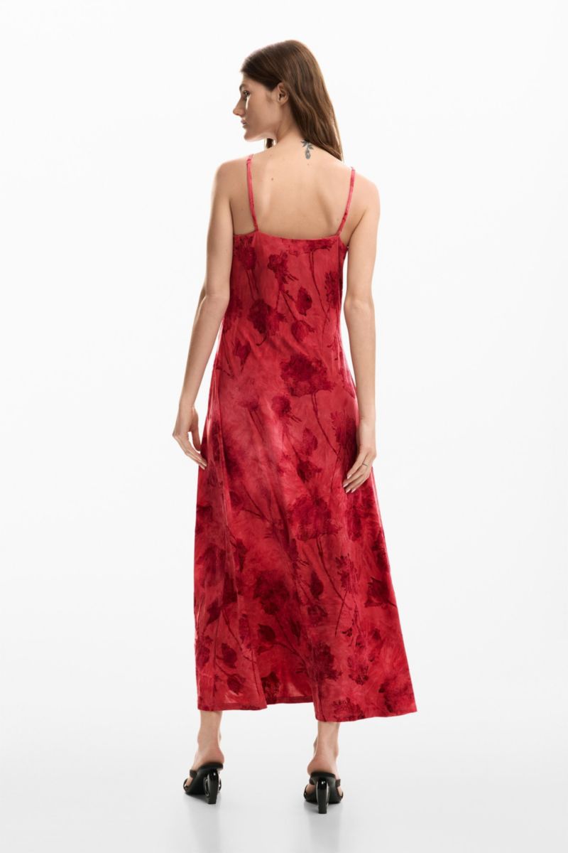 Women's Flocked strap dress